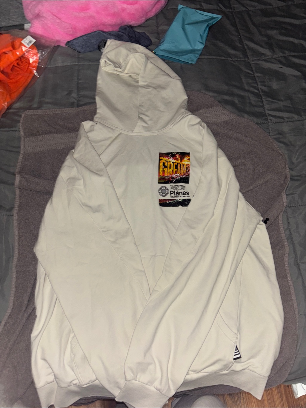 Paper Planes Cream Graphic Hooded Sweatshirt  Planes Graphic